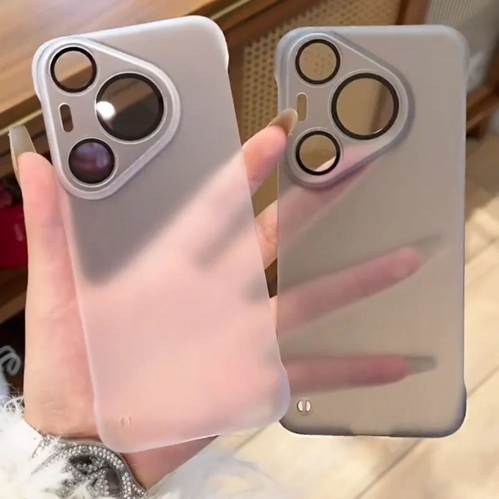 Frosted Ultra-Thin Frameless Matte Armor Case with HD Camera Lens Glass