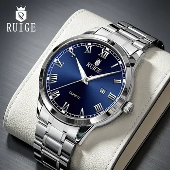 RUIGE Fashion Men's Watch Roman Scale Minimalist Men's Famous Watch Night Glow Waterproof Trendy Watch