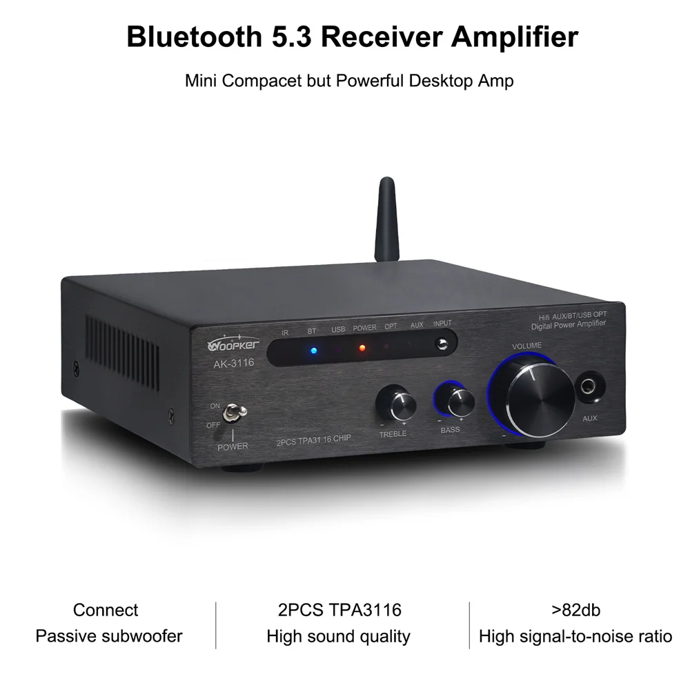 TPA3116D2*2 Subwoofer Bluetooth Amplifier AK3116 100W*2 HiFi 2.0 Digital Audio P