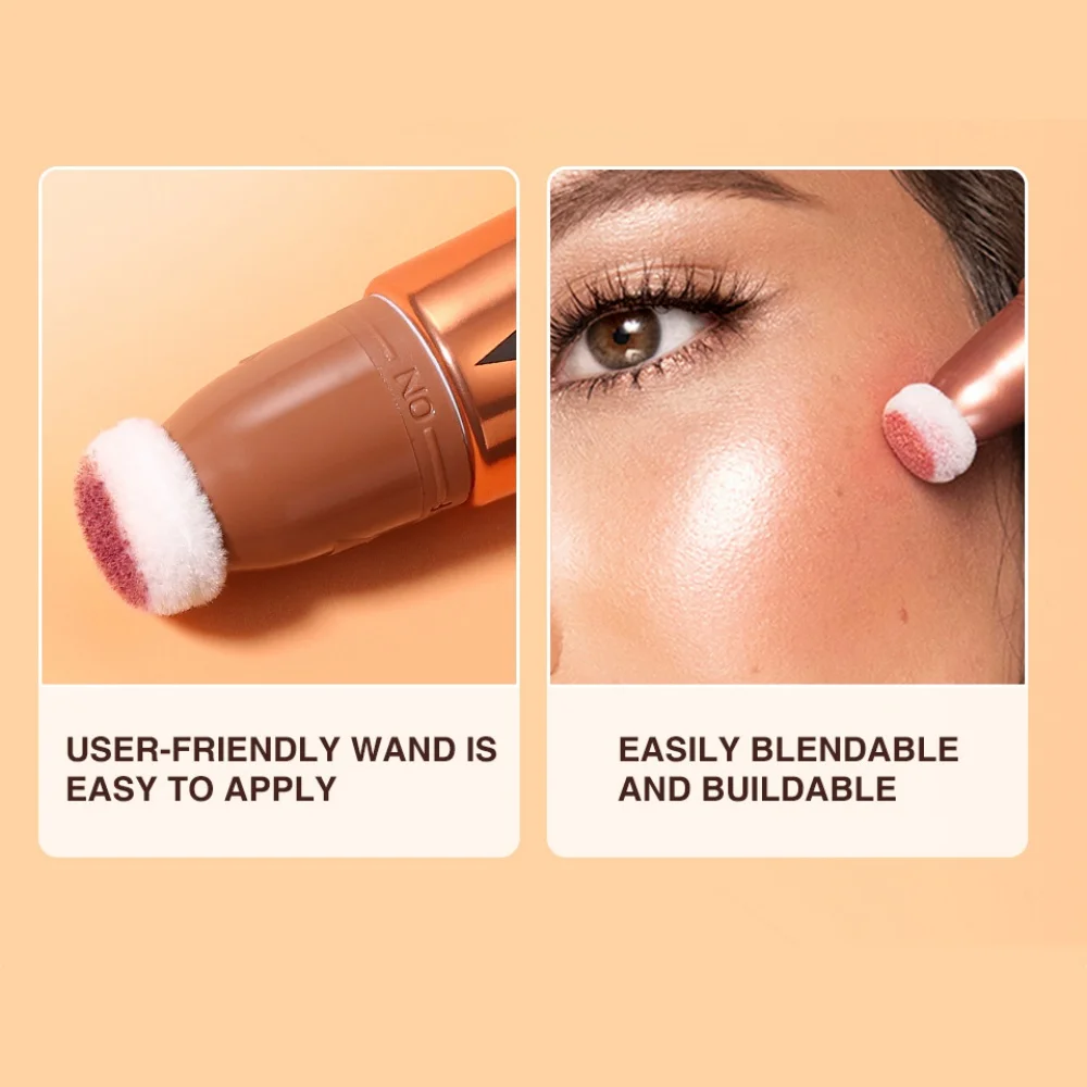 Blush Stick Contouring Stick Liquid Blush Facial Blusher Waterproof Contour Blusher Beauty Wand Highlighter Blush With Cushion Liquid Face Bronzer Wand Stick Applicator Makeup Cosmetics