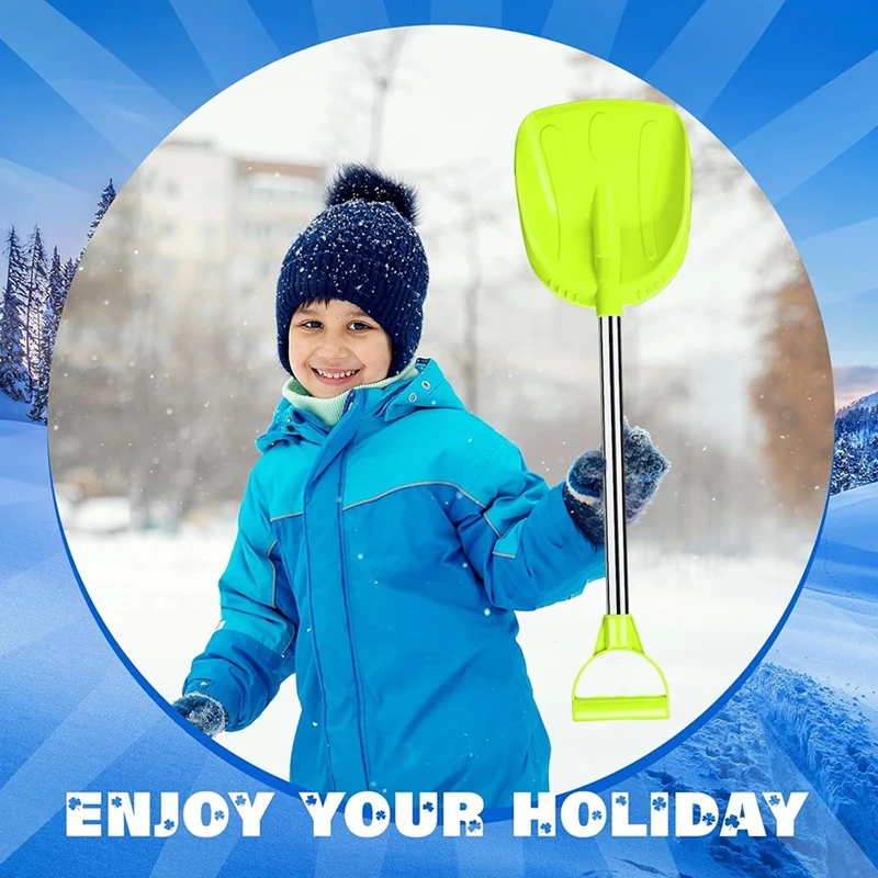 5PCS Kids Snow Shovel Toys For Winter Square Small Digging Shovels With Plastic Scoop For Beach Driveway Car Garden