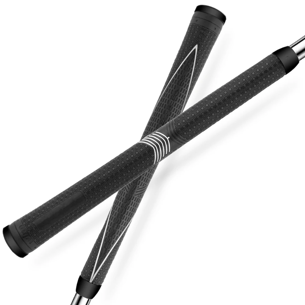 

Comfortable Polyurethane Golf Grips 10/13 Pack - Multi Texture Control Golf Club Grips LT (Less Taper) Black Gray 7LTDT-BKG