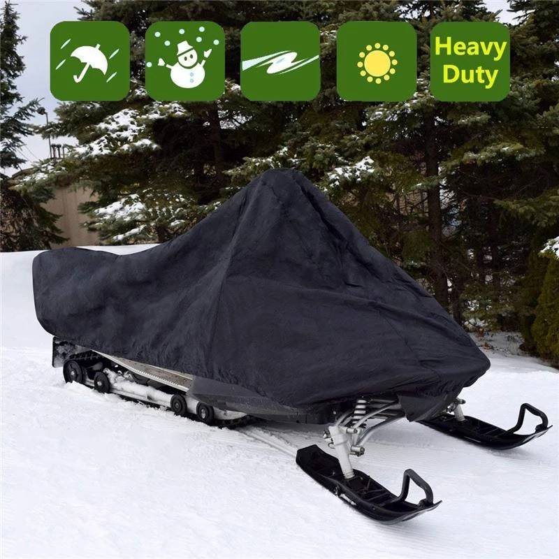 Snowmobile Cover Snowmobile Cover Waterproof Dust Trailerable Sled Cover Anti-UV Winter Motorcycle Outdoor Black