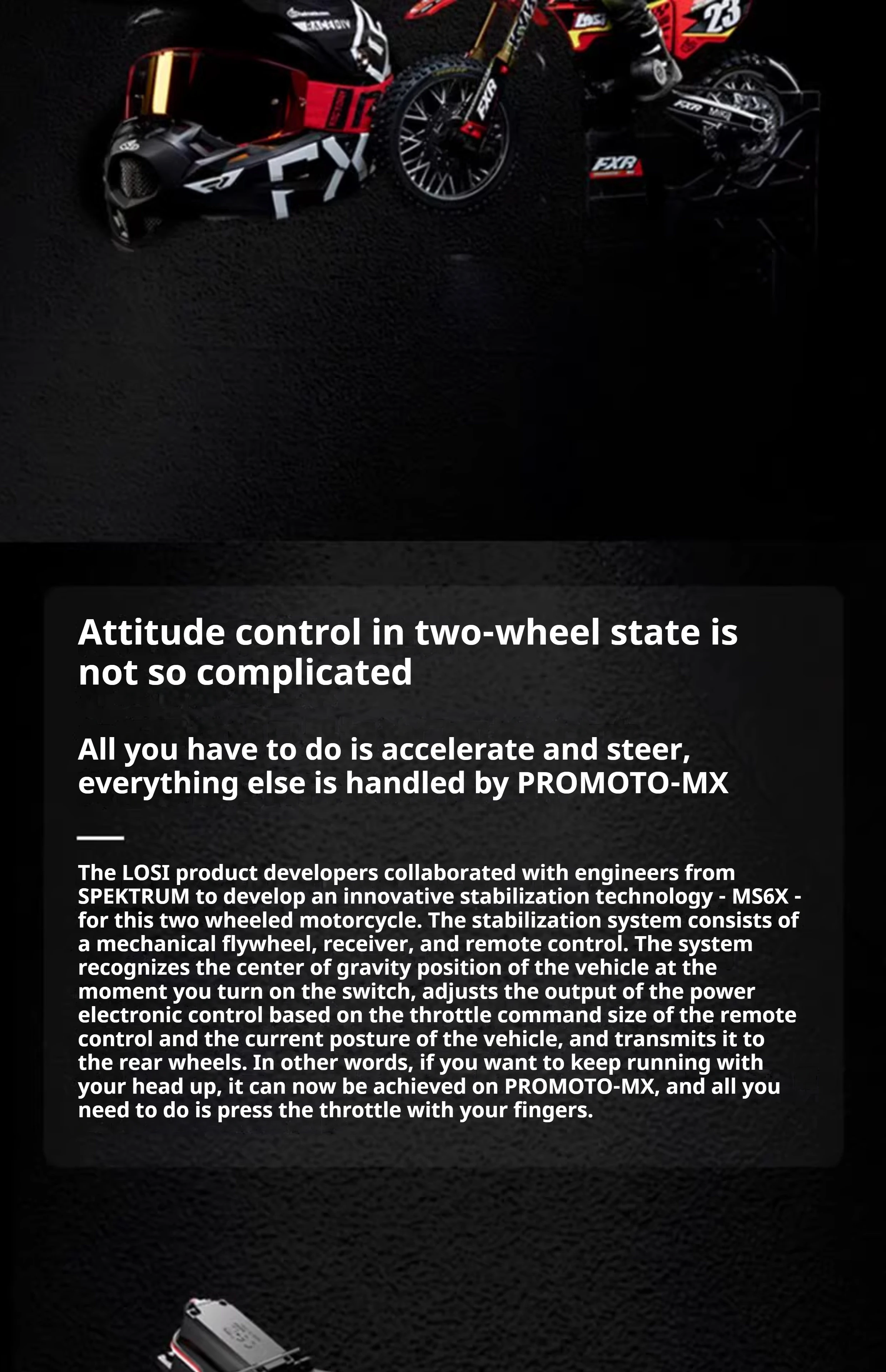 Coche modelo RC Losi 1/4 Promoto MX motocicleta de control remoto carreras todoterreno sin escobillas RTR