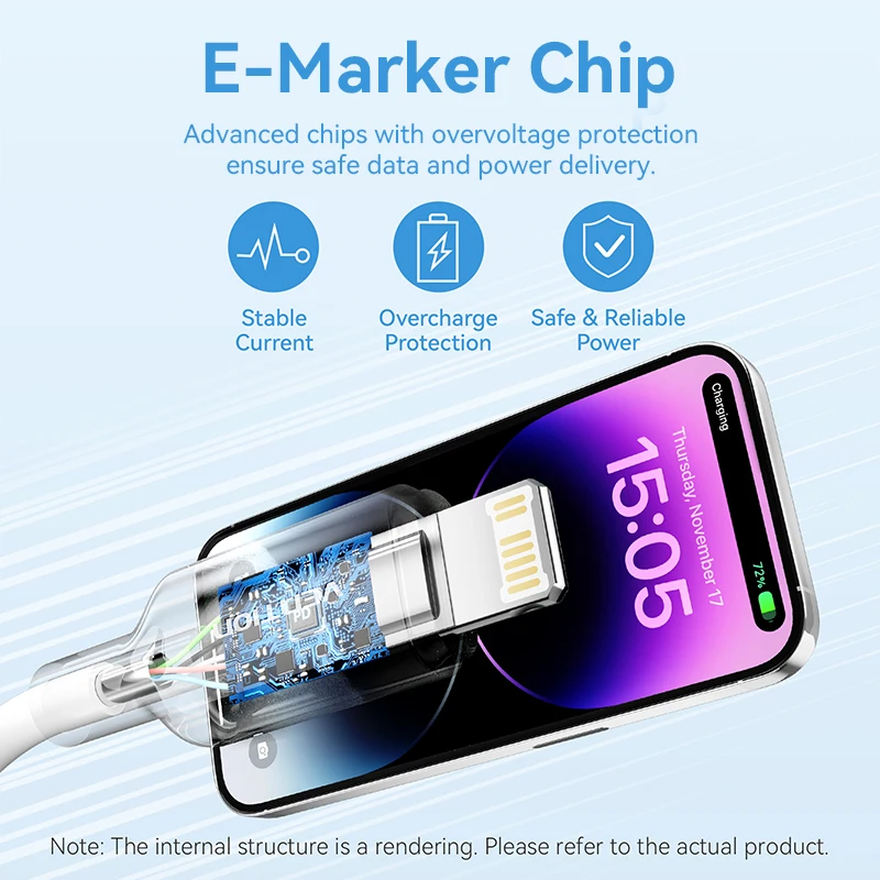 Vention High-Speed Lightning Charging Cable - 2.4A USB A to Lightning Data Cord