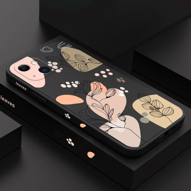 Abstract Plants Phone Case For iPhone 15 14 13 12 11 Pro Max Mini X XR XS MAX SE2020 8 7 Plus 6 6S Plus Cover