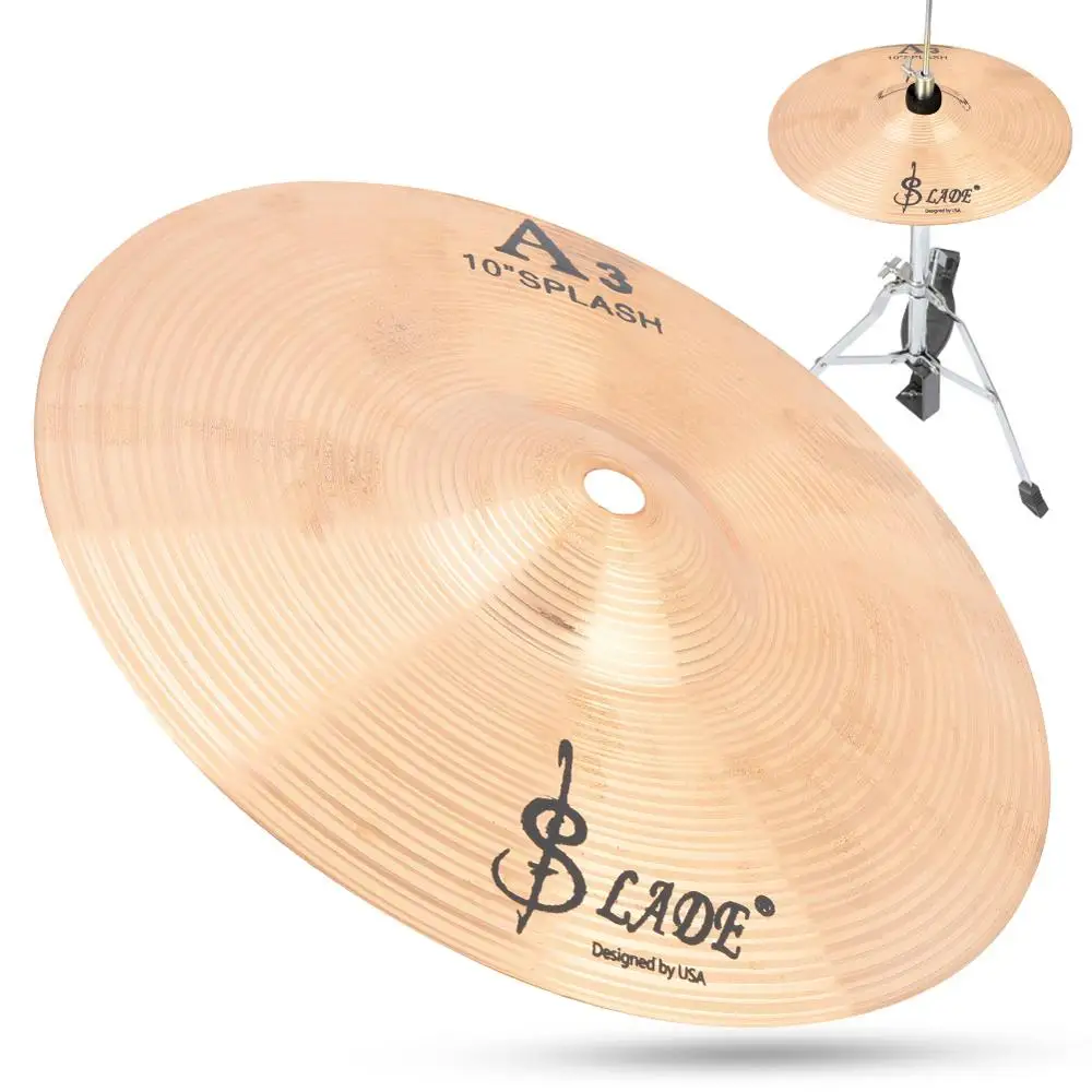 SLADEBrass Crash Ride Cymbal, Hi Hat pratos para percussão de tambor