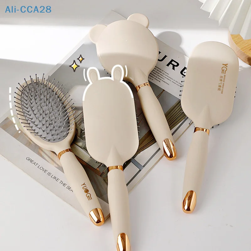 

Симпатичная Расческа с воздушной подушкой, антистатический выхлопной воздушный мешок, массажные гребни, домашние женские длинные пушистые щетки для завивки волос с чистящим инструментом