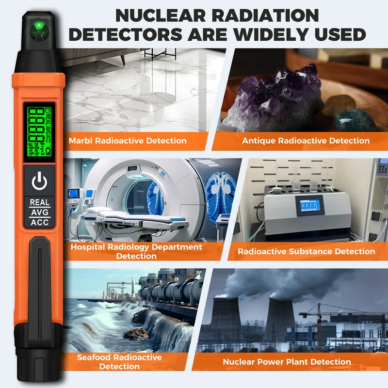 ND01 휴대용 핵방사선 감지기 펜형 가이거 계수기 선량계, X/β/γ 광선 테스트용 소리/빛 알람 기능 포함, 0-50000μSv/h