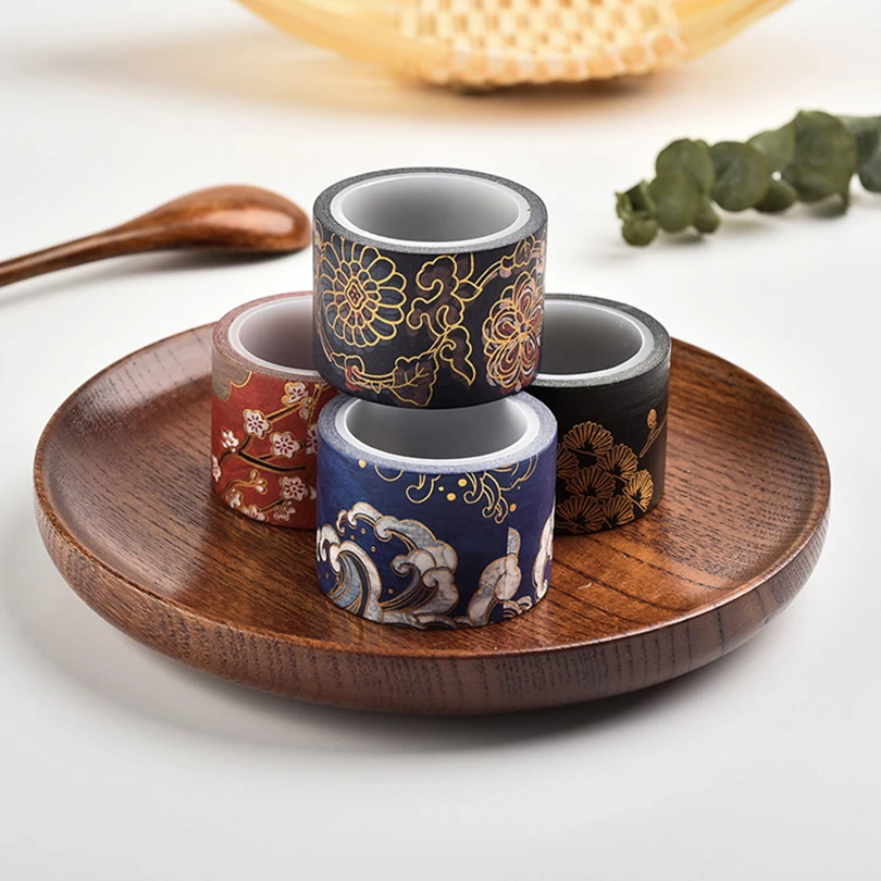 Washi Tape Decoration Tape Retro Washi Tape Scrapbooking Supplies Gold Foil Cinta Adhesiva Decorativa Journal Stationery Diary Decoration Masking Tape