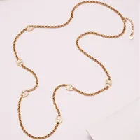 Collier Long de 80cm pour femmes, chaîne en acier inoxydable plaqué or 18 carats, incrusté de Zircon, chaînes de pull à breloques 2