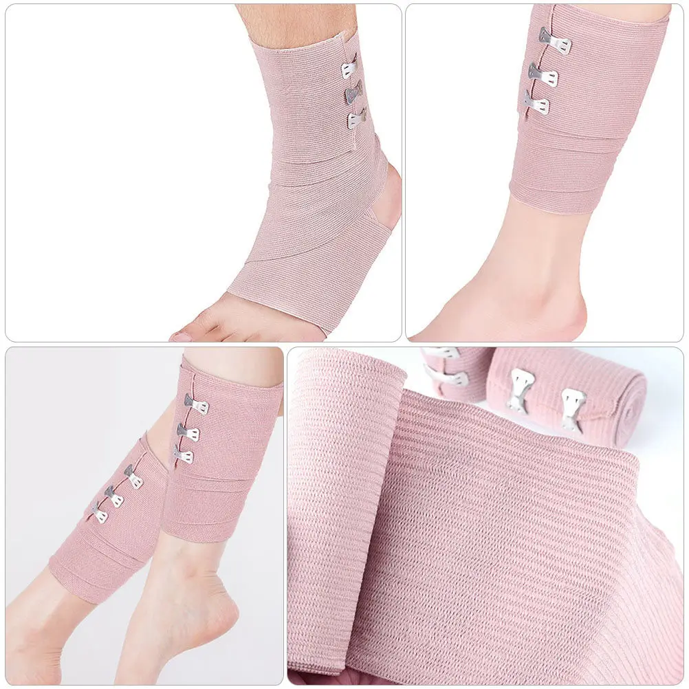 2Pcs 탄력 압축 붕대 통기성 스포츠 랩 팔 다리 지지대 조절 가능한 금속 클립 부상 회복 가드