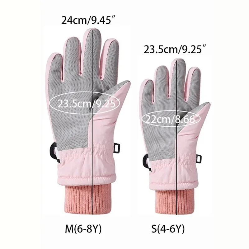 Cute Kids Winter Cartoon Gloves Girls Boys Thicken Windproof Children Ski Riding Gloves Snow Sports Child Mittens for Snowboard