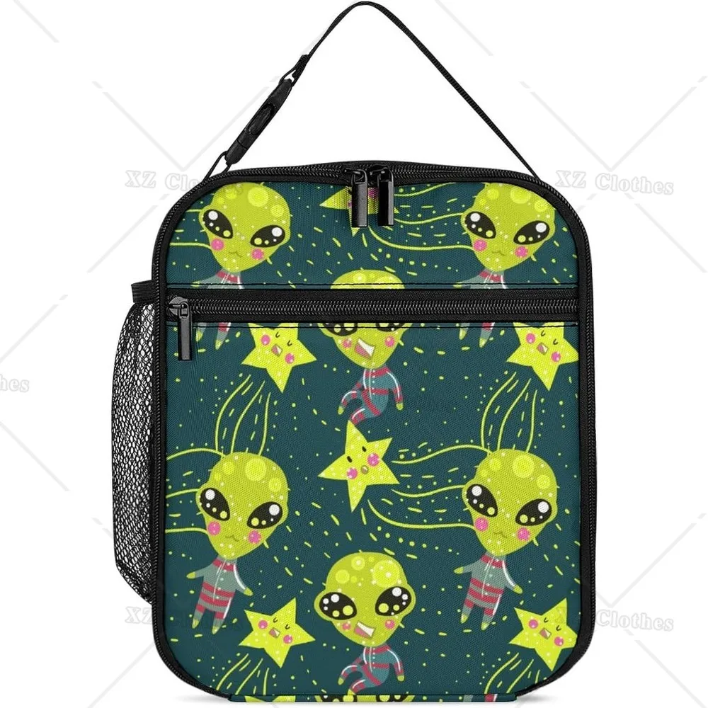 

Alien Stars Insulated Lunch Bag Reusable Lunch Box Portable Tote Bag with Pocket for Men Women Work Office Outdoor Activities