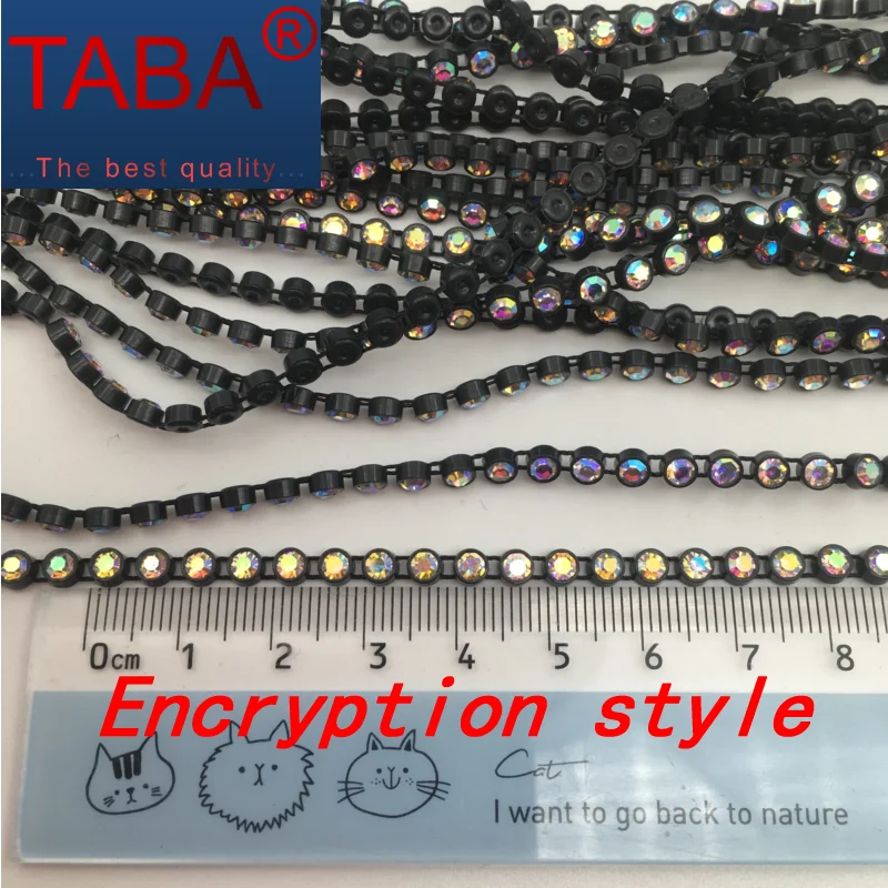 TABA® Sparkling AB Crystal Rhinestone Trim - 10 Yards of Elegant Rhinestone Banding