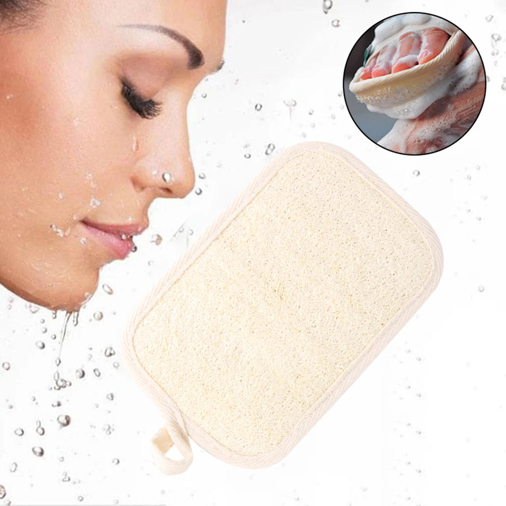 Loofahs Bath Sponge Body Scrubber Natural Luffa And Terry Cloth Brush
