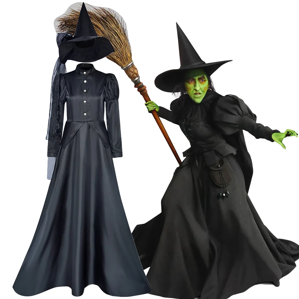 

Anime Vampire Wicked Witch Halloween Cosplay Dress Medieval Court Dress Performance Dress Hat Set Gothic Renaissance for woman