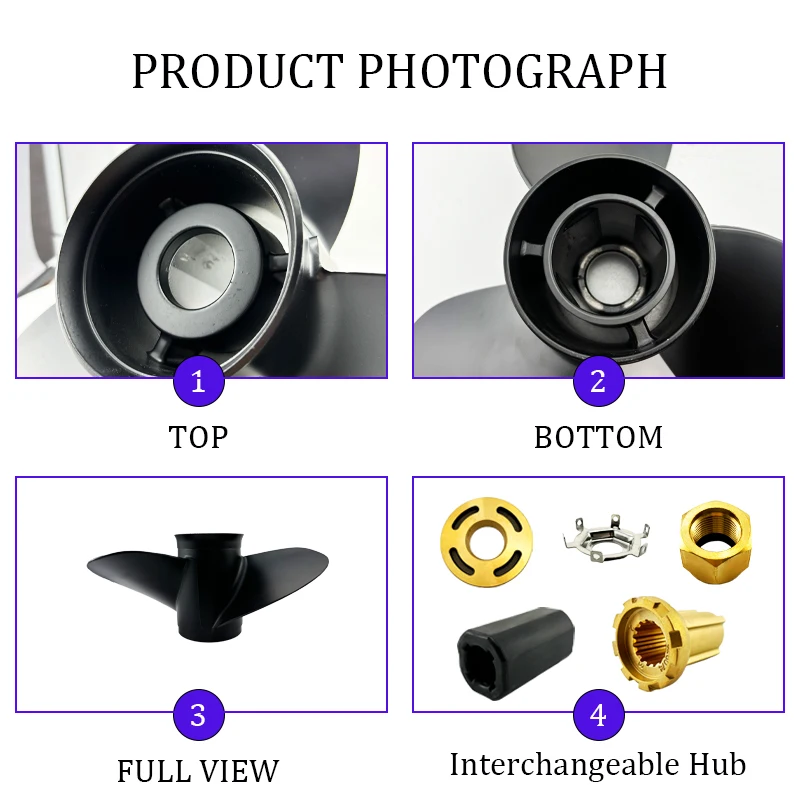 For Mercury 40 60 75 90 100 115 125 140 HP Accessory 48-77344A45 Marine Boat Outboard Propeller 13 1/4 &times; 17 Aluminum Alloy
