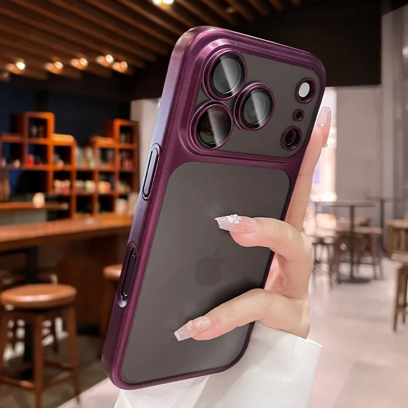 Unisex Matte Clear Electroplate Shockproof Hard Case Cover