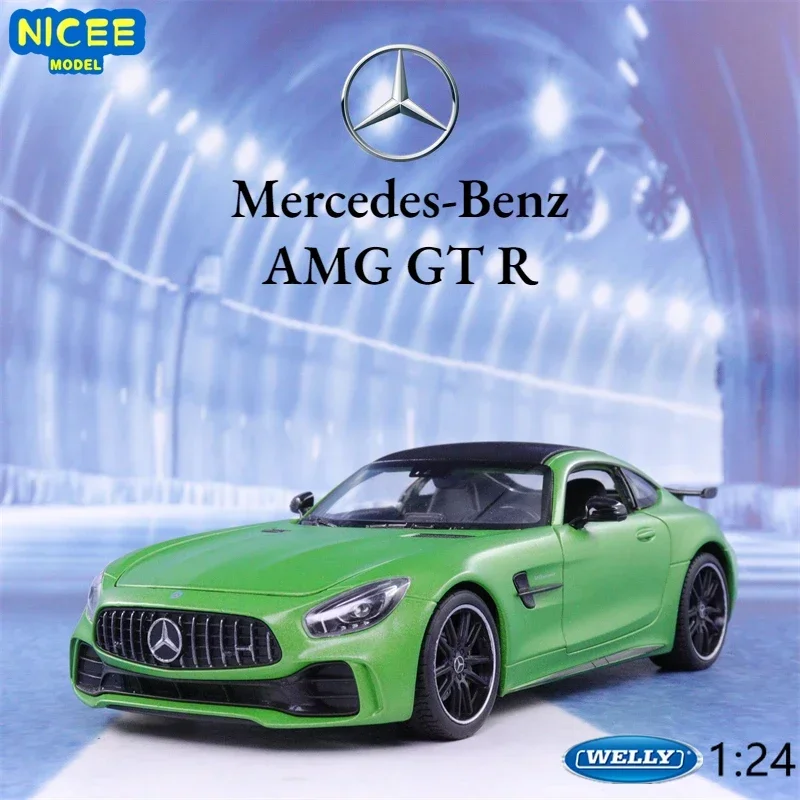 

WELLY 1:24 Mercedes Benz AMG GT R Sports car Simulation Diecast Car Metal Alloy Model Car Children's toys collection gifts B551