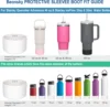 2Pcs Silicone Boot for Stanley Cup Accessories Tumbler Protective Cup Bottom Sleeve Cover Fits 30oz 40oz 4