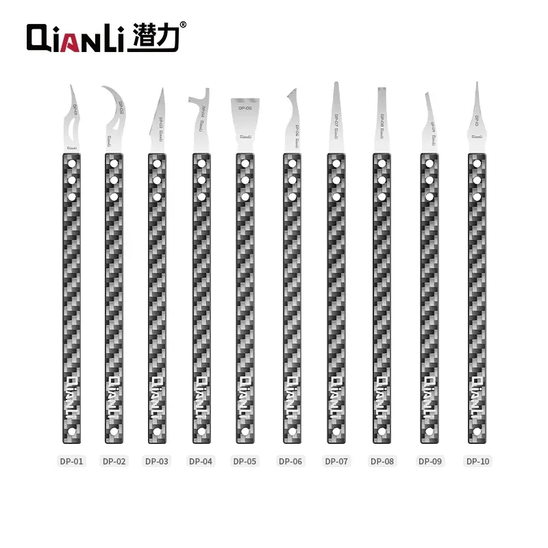 QIANLI DP 수동 연삭 핸드 폴리싱 블레이드 및 탄소 섬유 핸들, 미끄럼 방지 휴대폰 PCB DIY 디검 수리 수공구