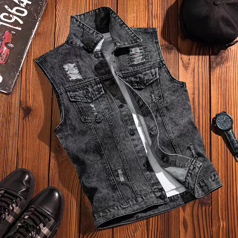 Men's Denim jacket 2022 Autumn Casual Pure Cotton Slim Fit  Stylish Motorcycle Jean Jacket Streetwear Men Coats 6