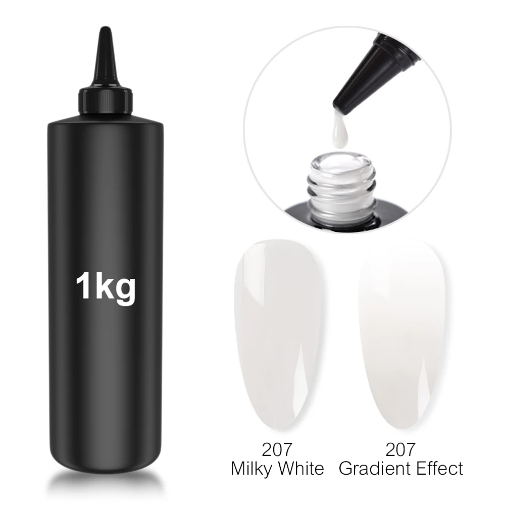 Kads 1kg Milky White Jelly Black Gel Polish Soak Off Uv Semipermanent