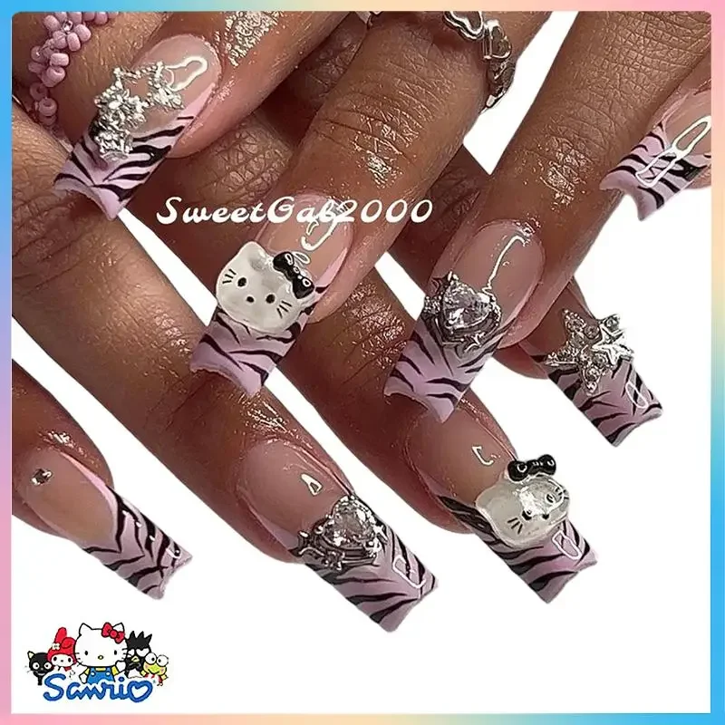 

Милая Съемная многоразовая наклейка для ногтей с рисунком Hello Kitty