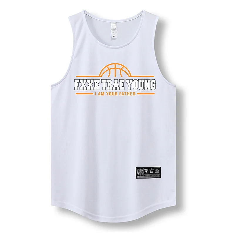 New Loose Men Running Vest Outdoor Basketball Gym Sleeveless Letter Print Shirt Comfort Quick Dry Fitness Bodybuilding Tank Tops