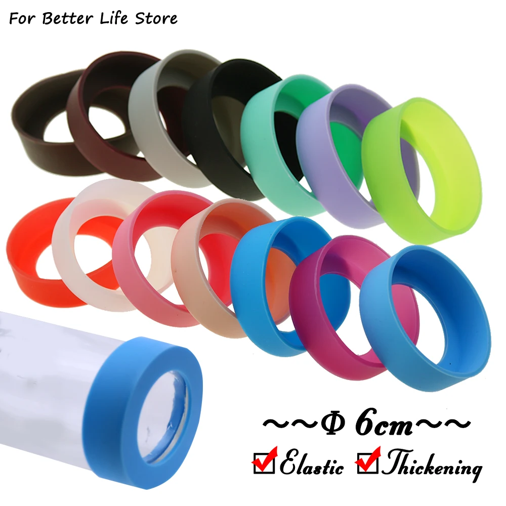 1Pcs 6CM Water Cup  Soft Silicone Gasket Anti-wear And Scratch Sleeve Insulation Cup Bottom Protective Elastic Anti Damage