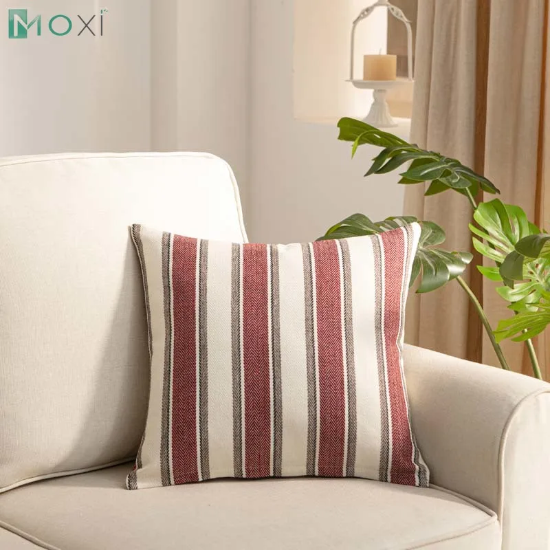 

40/45/50cm Linen Solid Color Cushion Cover Abstract Pillow Cover Home Sofa Plaid Stripe Wave Geometric Pillow Case Home Decor