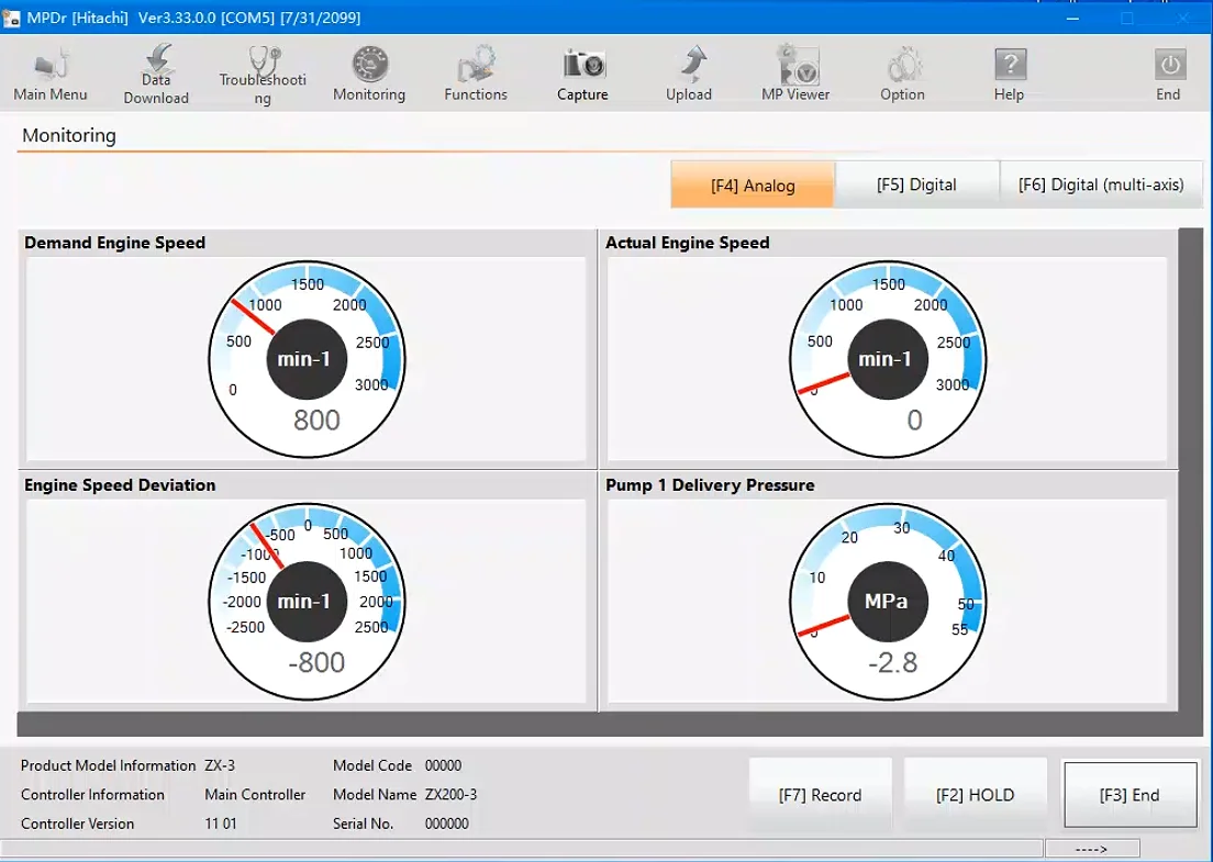 Hitachi Excavator Diagnostic Tool MPDR Software 3.33 Diagnostic