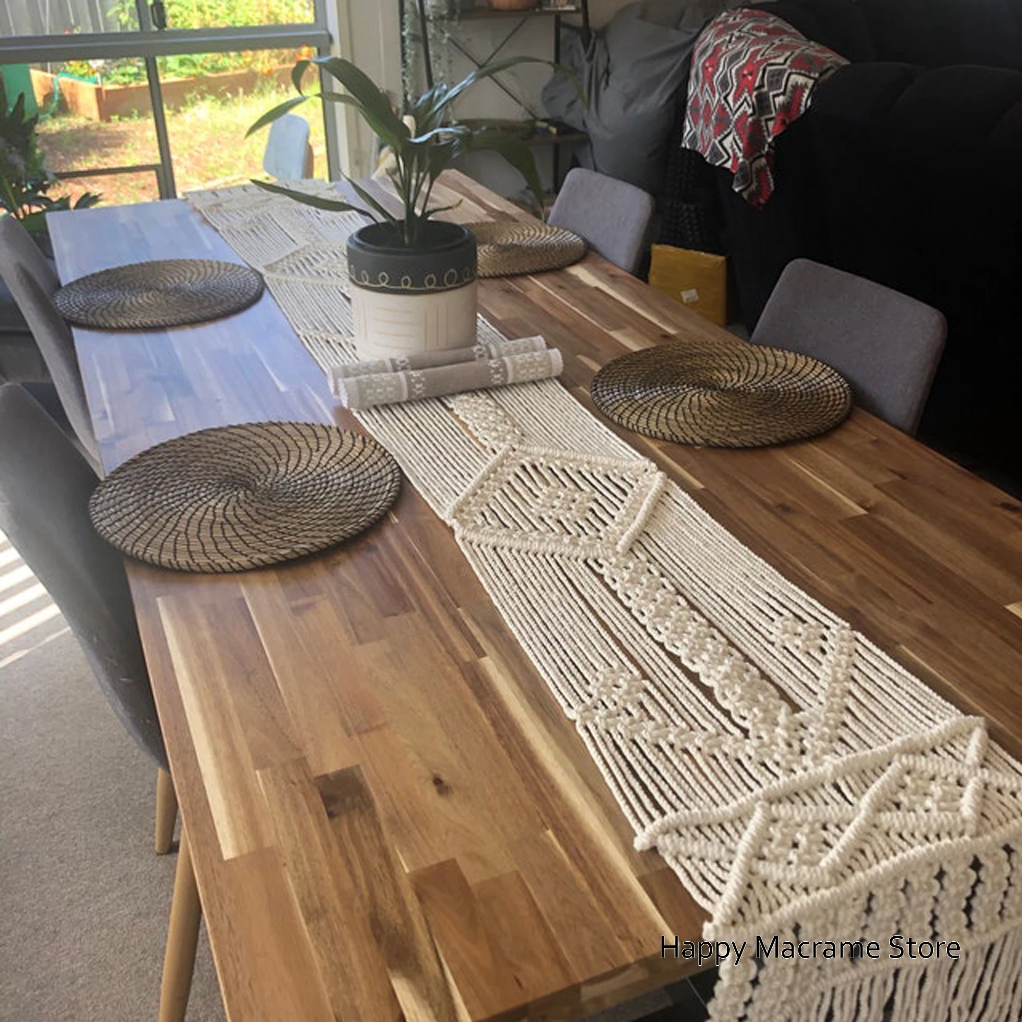 

Macrame Table Runner All Lengths Boho Table Runner Wedding Table Decor Vintage Farmhouse and Bohemian Dining Room Style