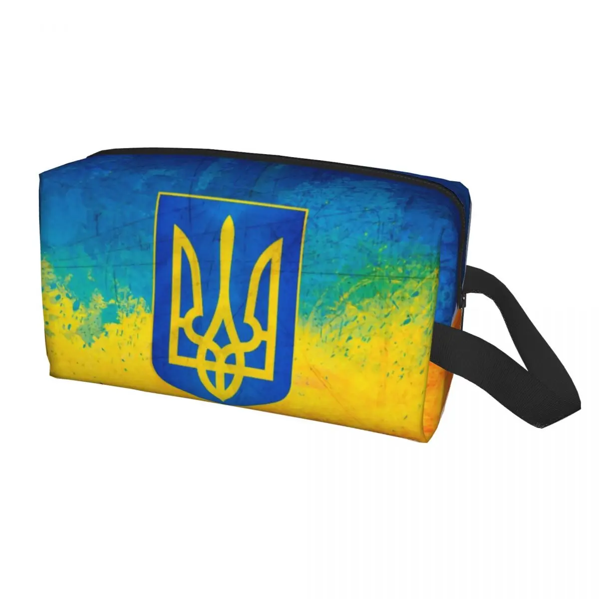 

Дорожная сумка для туалетных принадлежностей с украинским флагом, кавайная украинская герб оружия, косметический Органайзер для макияжа для женщин, косметический набор для хранения косметики