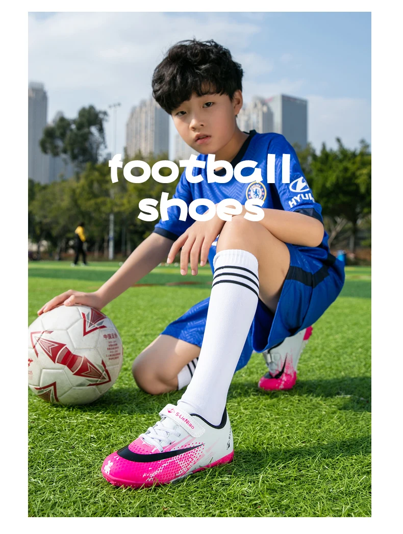 Chaussure De Football Enfant, Style Géométrique Crampons De Foot