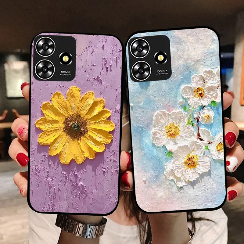 Floral Painted Silicone Case – Stylish TPU Cover