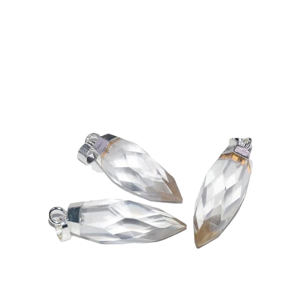 Natural Clear Crystal Quartz Pendant for women Charms 2020 Long face Jewellery stone bullet crystal pendant for chandeliers 3