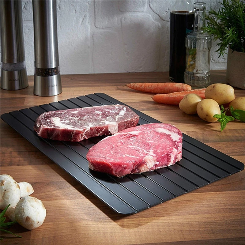 Defrosting Tray 3 Sizes Fast Defrosting Tray Quick Aluminum Thawing Plate Frozen Food Meat Fish