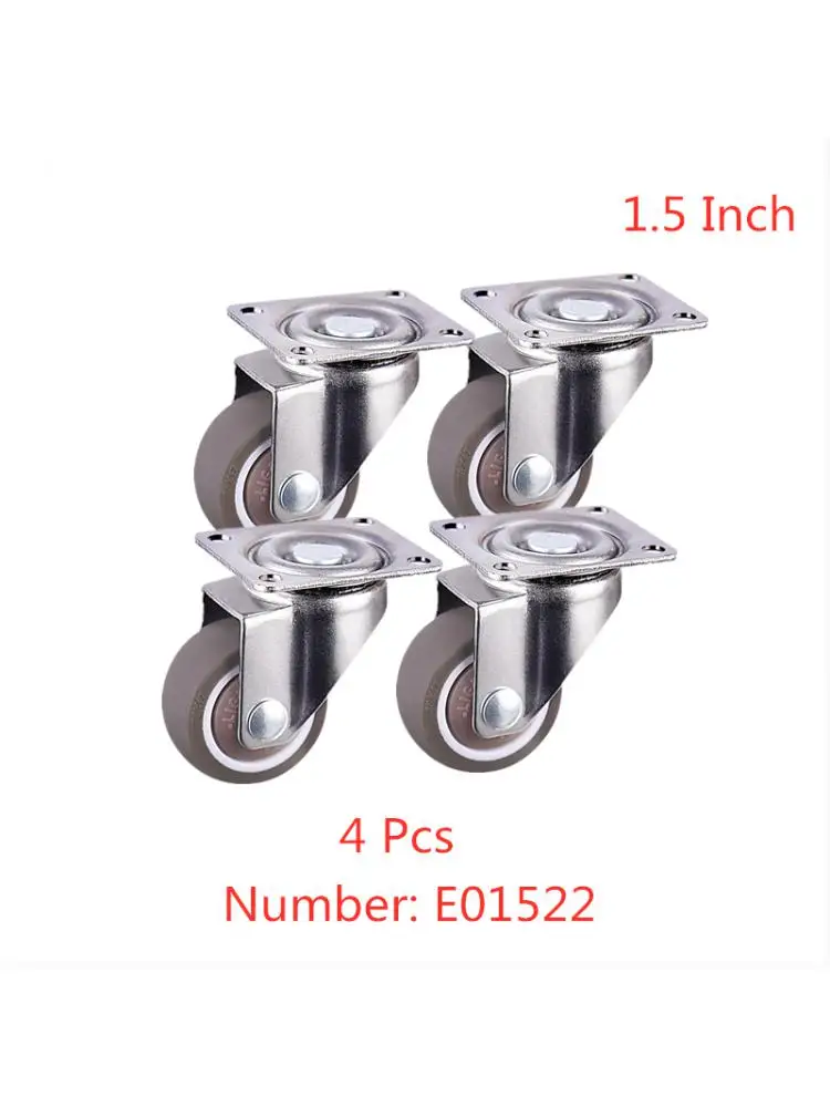 

4 Pcs/Lot Casters 1.5 Inch Tpe Mute Wear-Resistant Universal Wheel Flat Movable Caster Single Bearing Rubber Furniture