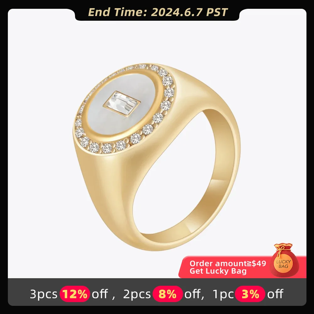 ENFASHION Anillos Mujer Zircon Pinkie Ring For Women Gold Plated Stainless Steel Fashion Jewelry Elegant Jewelry Party C239182