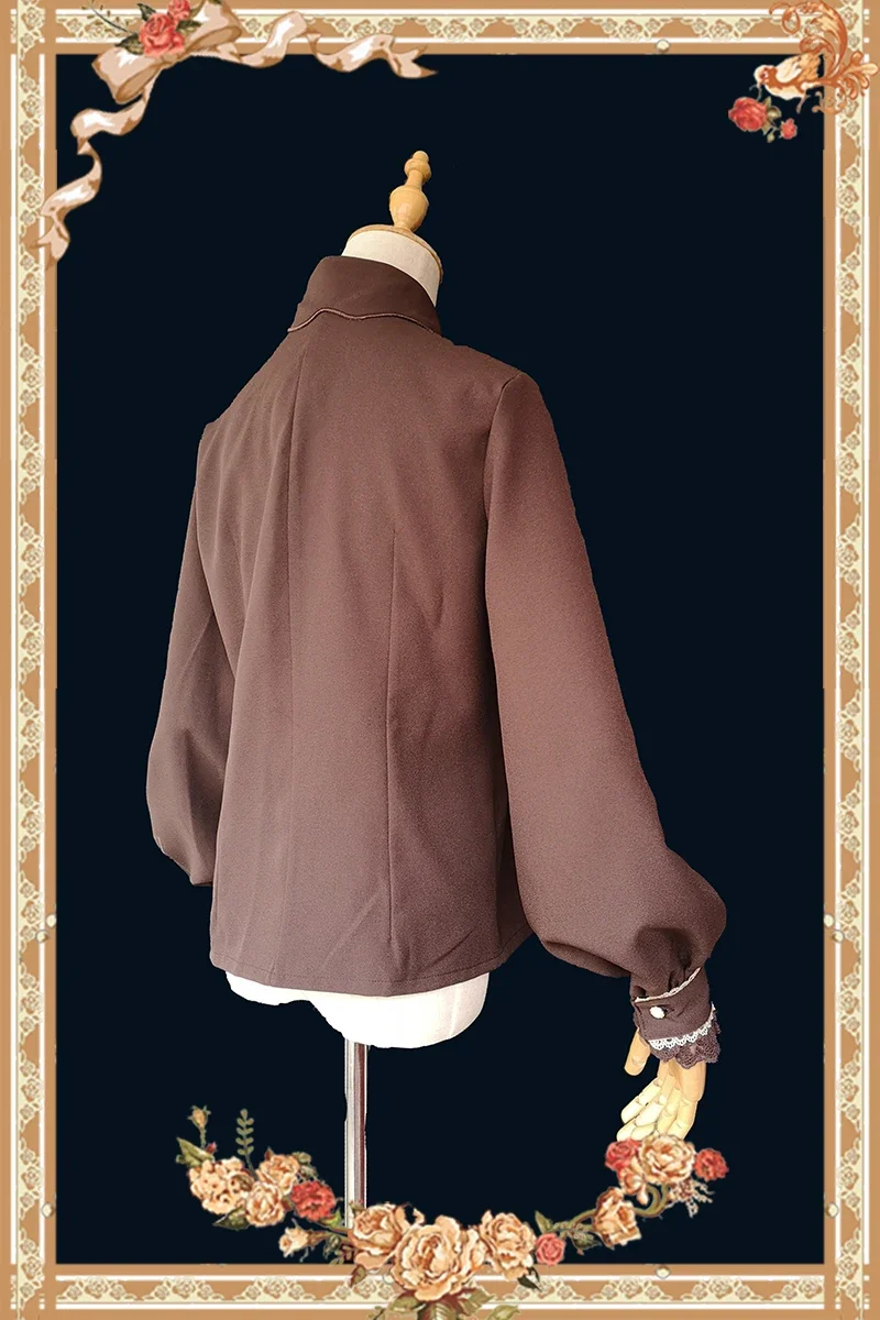 Chocolate Drip Sauce Embroidered Shirt Lolita Long Sleeves Laydown Blouse By Infanta
