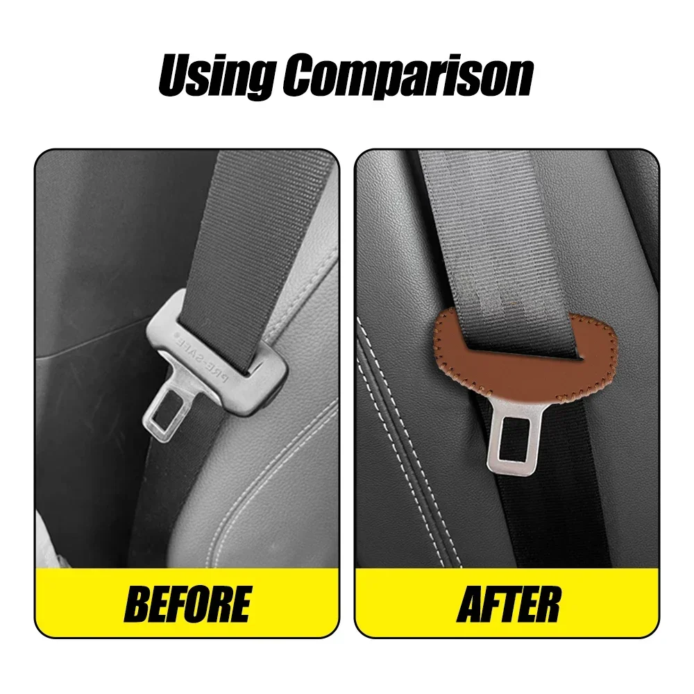 Car Seat Belt Buckle Cover Protector Anti-collision Case PU Leather Protection Wear Resistance Car Interior Accessories