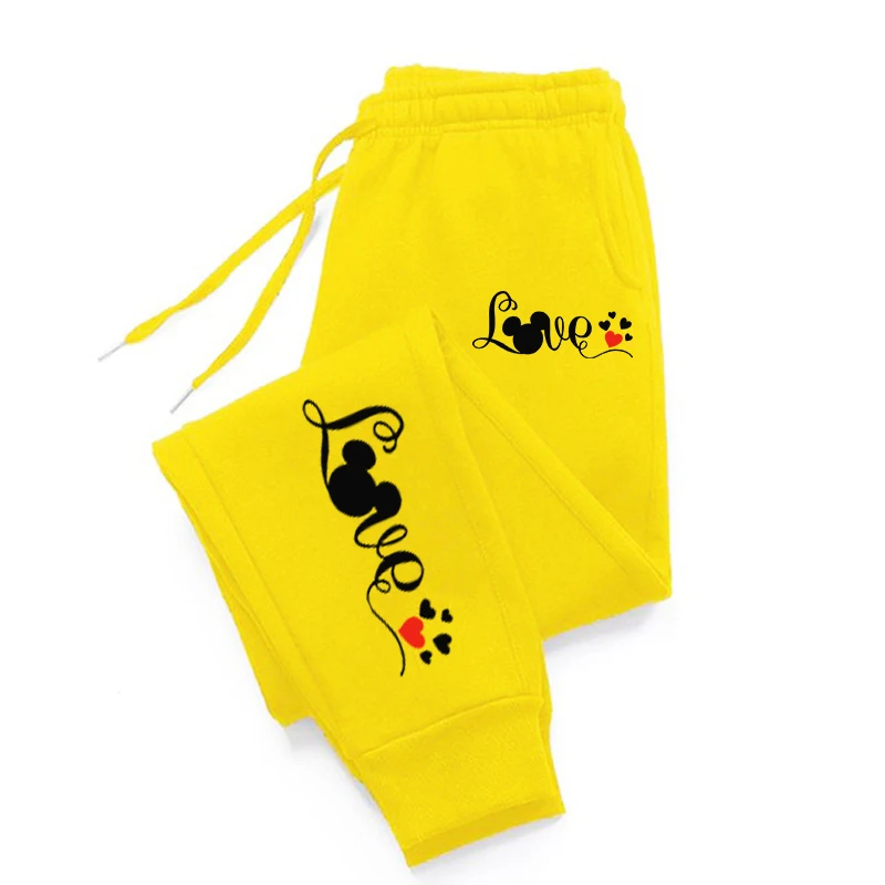 Mouse Head And Love Pattern Sweatpants For Women Pocket Warm Sweatpant Sportswear Casual Sweatpant Fashion Autumn Sweatpant 4