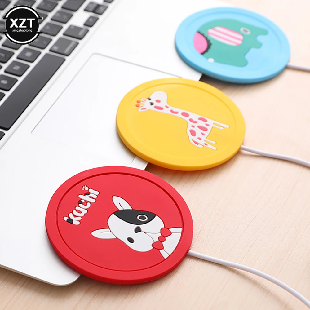

USB Power Suply Tea Coffee Cup Mug Warmer Heating Cup Mat Pad Coasters for Office Gadget Cartoon Original Wood Grain Mug Pad