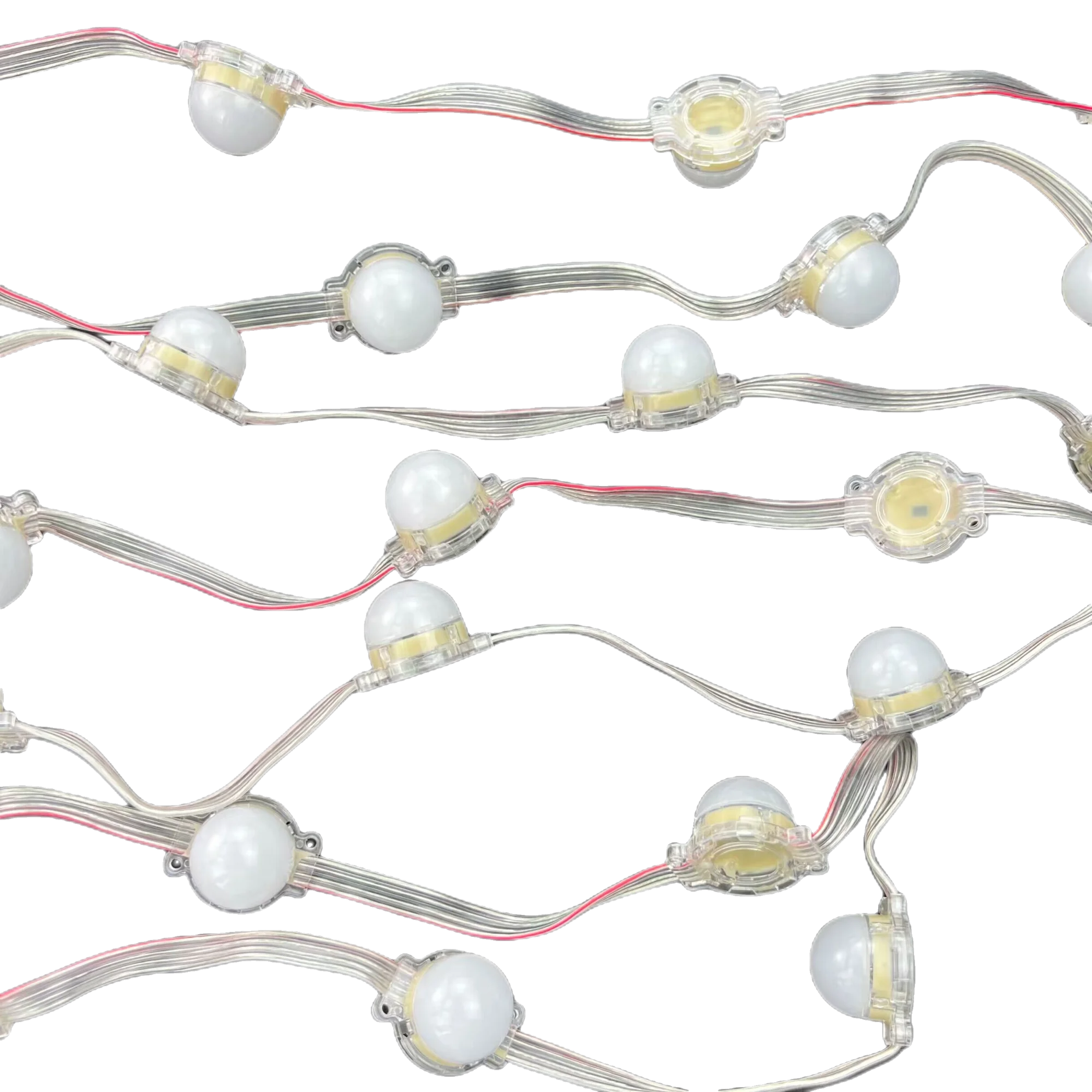 30mm diameter DC12V;addressable RGB full color IP68 GS8206 pixel module 3pcs 5050 led;with backup signal line;frosted cover
