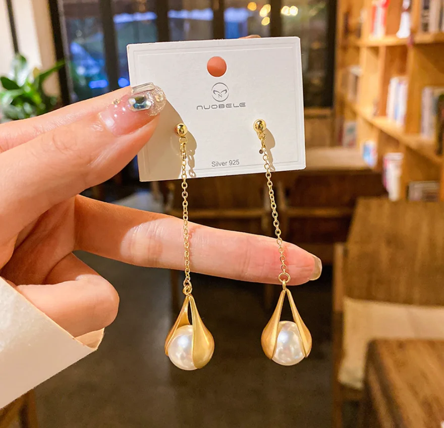 2022 new trend S925 silver needle alloy tassel pearl elegant Vintage Earrings for women Fashion Jewelry