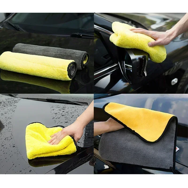 1-5pcs Soft High-density Coral Fleece Car Wash Towel Multi-functional Automobile Cleaning Soft Absorbent Towel Supports