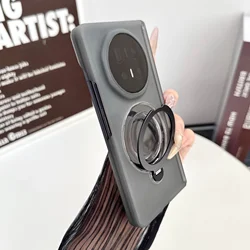 Dual Hinge Magnetic 360° Rotation Stand Cover with Shockproof Bumper Shell for HONOR Magic V5 (Matte black)