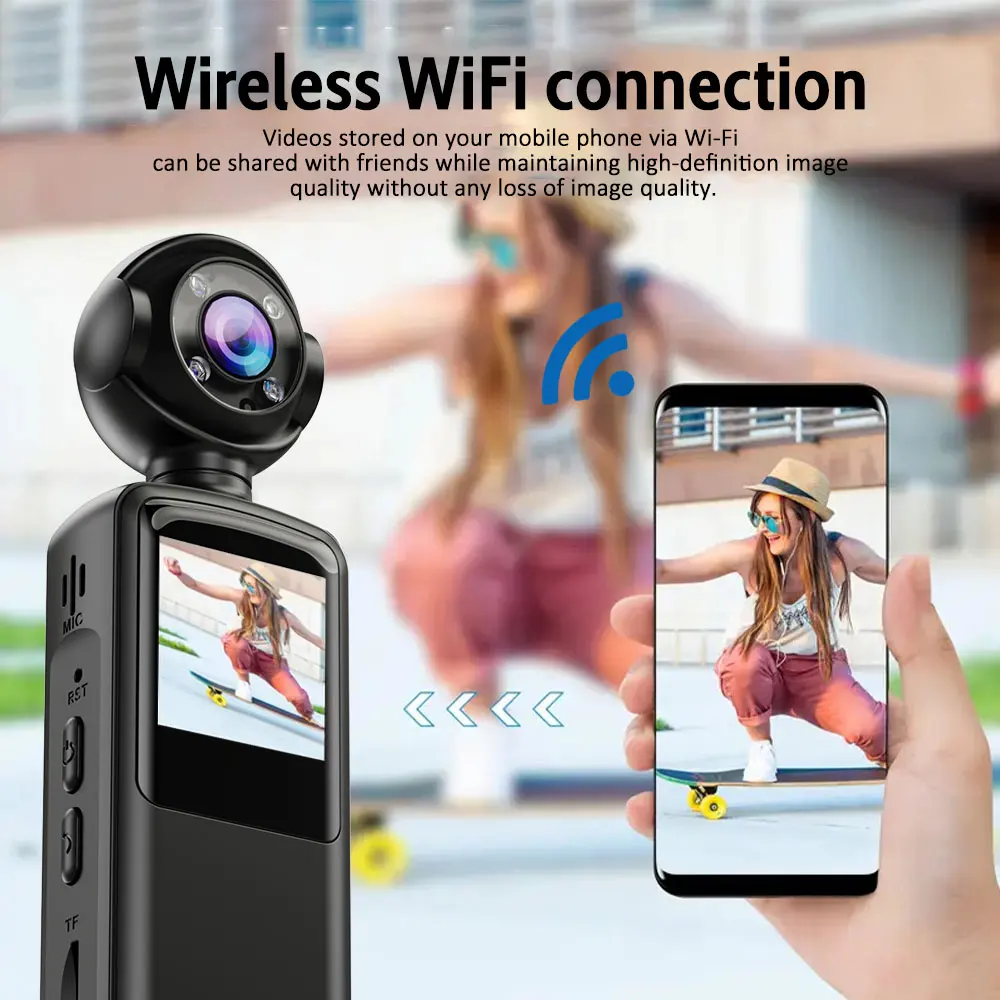 New WIth Wifi Hotspot Mini Camera 2K Portable Digital Video Recorder Body Camera Night Vision DVR Miniature Camcorder 2025